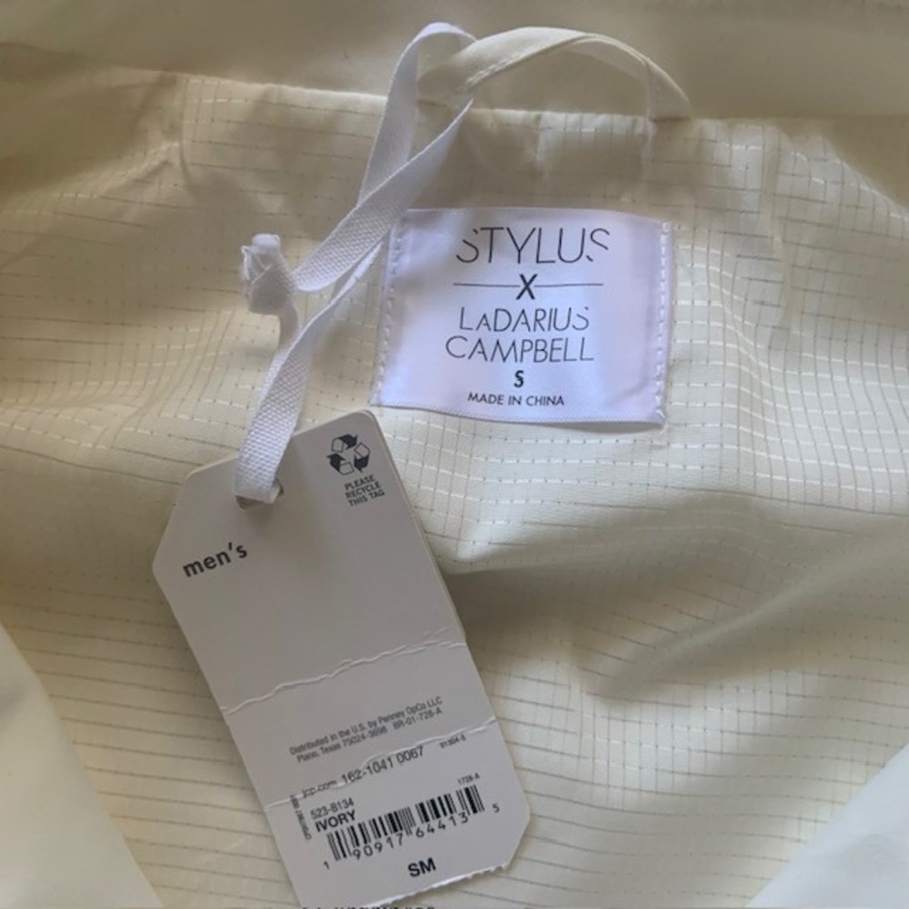 Stylus x LaDarius Campbell Men's S NWT Ivory 1/4 Zip Lined Jacket Golf Pockets - Picture 4 of 11